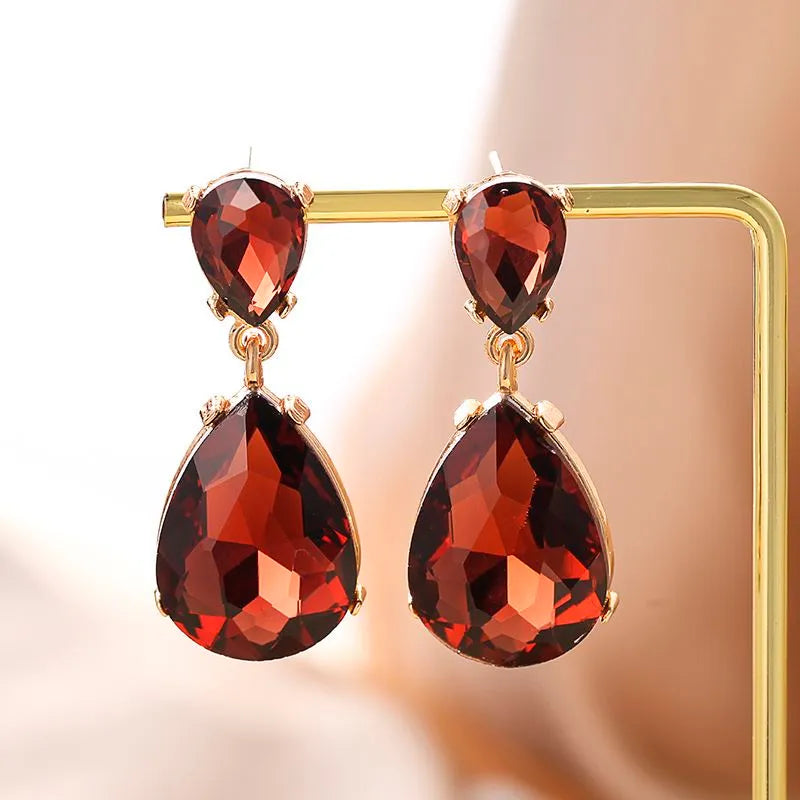 AMBER Water Droplet  EarringS