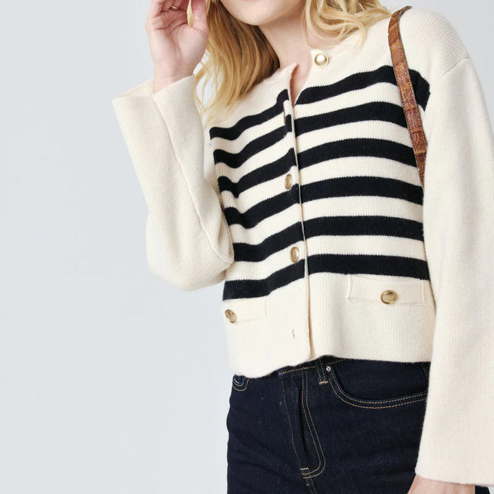 ANYA GOLD BUTTON CARDIGAN