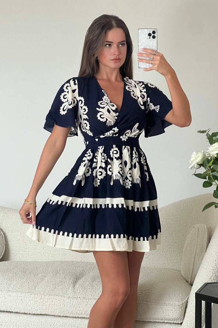 SUZANNE NAVY MINI DRESS