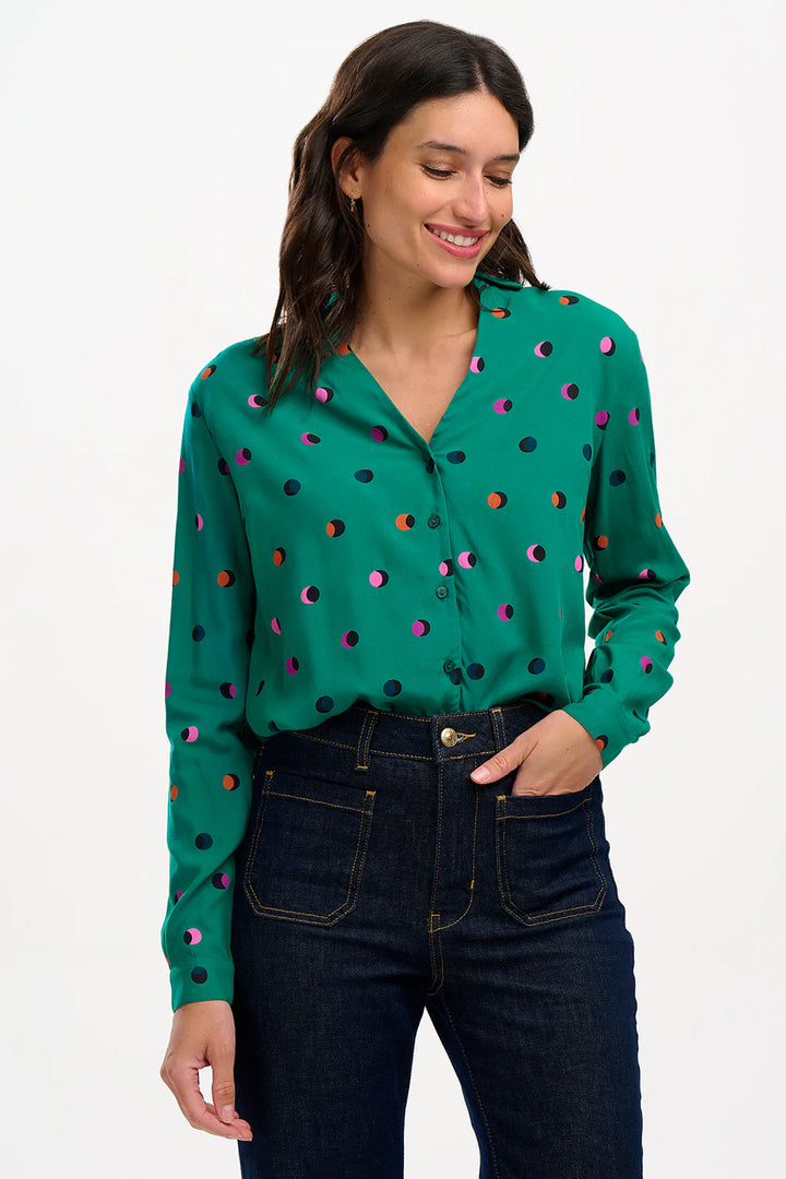 BRETTA GREEN PRINT SHIRT