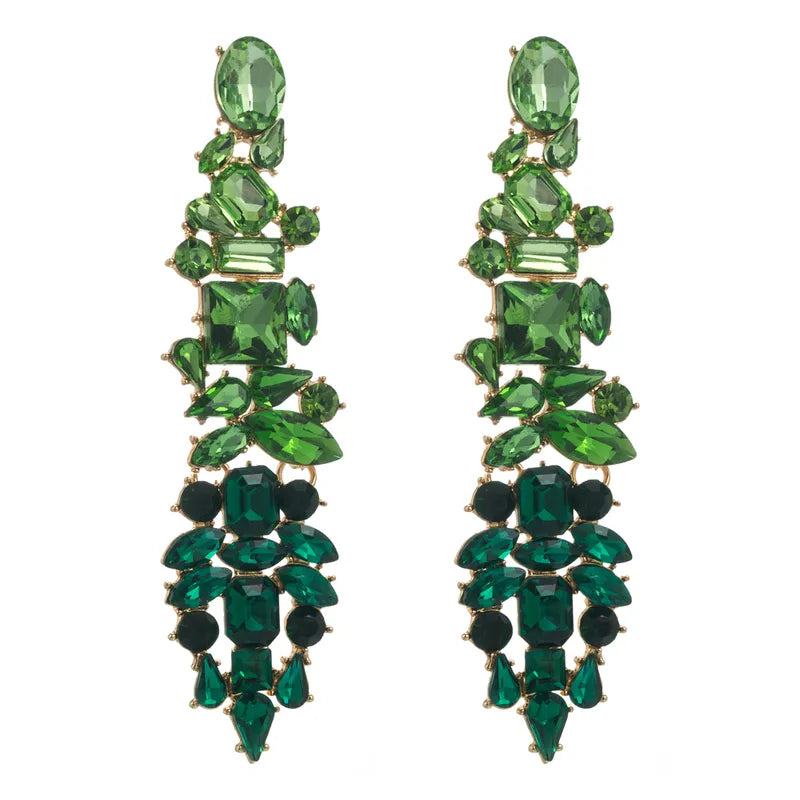 OMBRE GREEN DROP EARRINGS