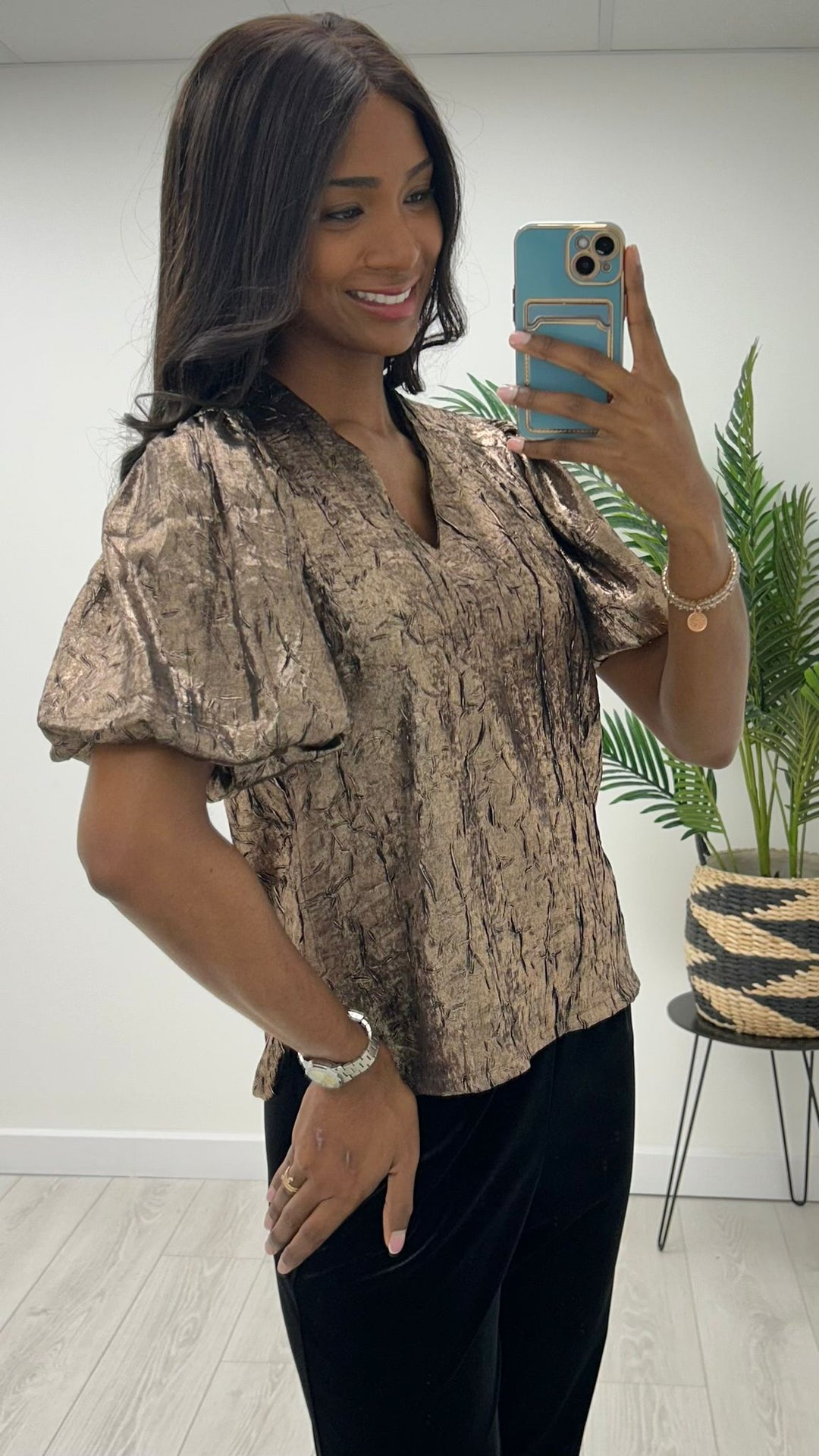 BRONZE METALLIC BLOUSE