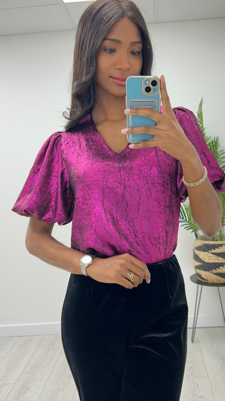 PINK METALLIC BLOUSE