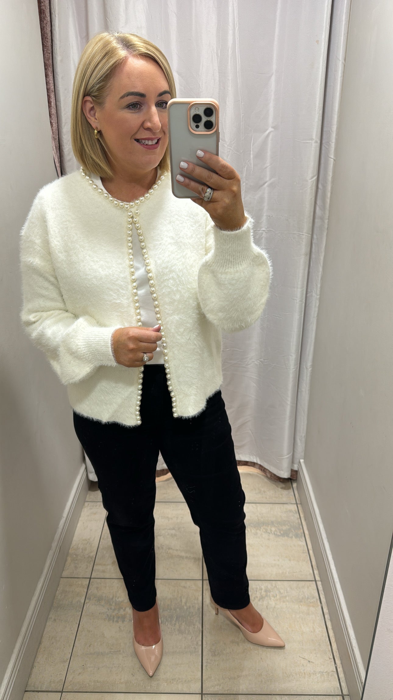 WHITE PEARL CARDIGAN