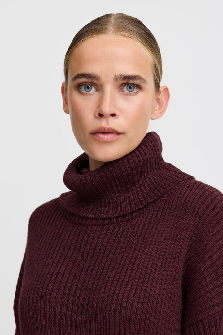 ANDOSA BURGUNDY KNIT DRESS