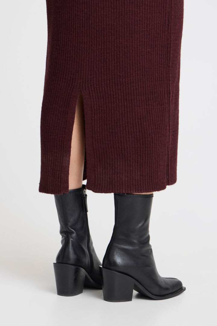 ANDOSA BURGUNDY KNIT DRESS