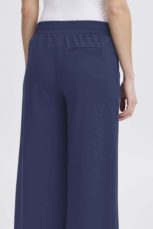 WIDE LEG NAVY TROUSERS