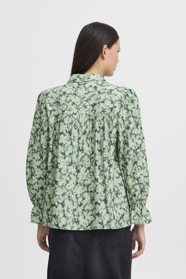 HUNIQUA GREEN PRINT SHIRT