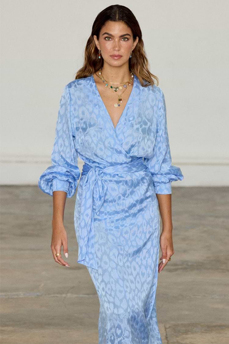 Sky Blue Jacquard Vienna Dress