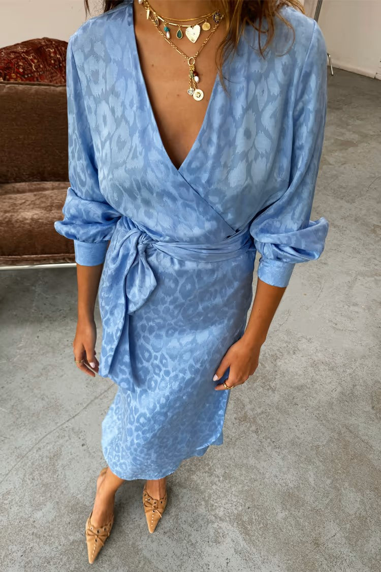 Sky Blue Jacquard Vienna Dress