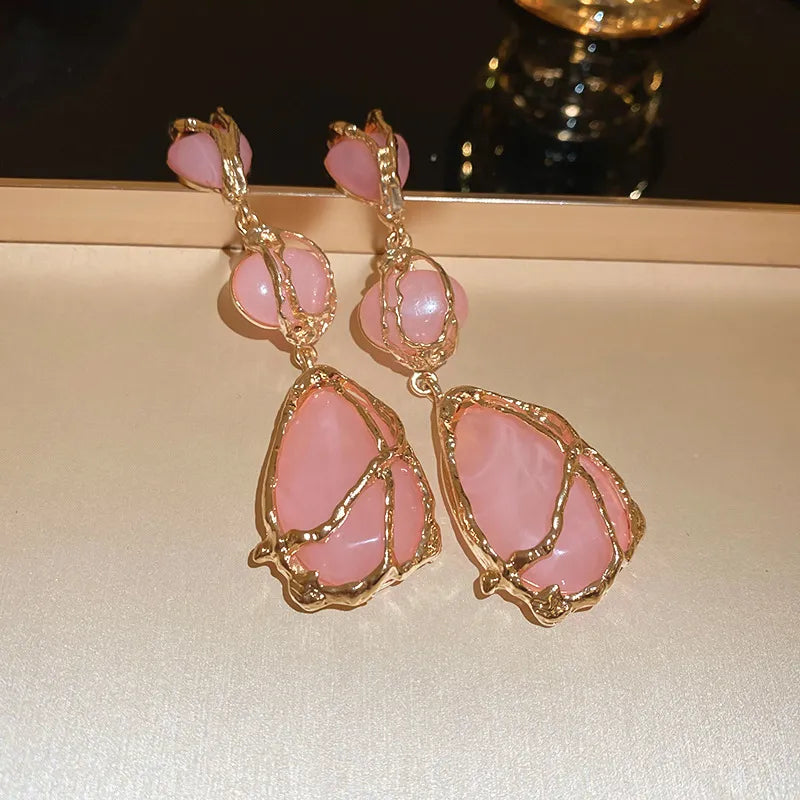 PINK AND GOLD EARRINGS