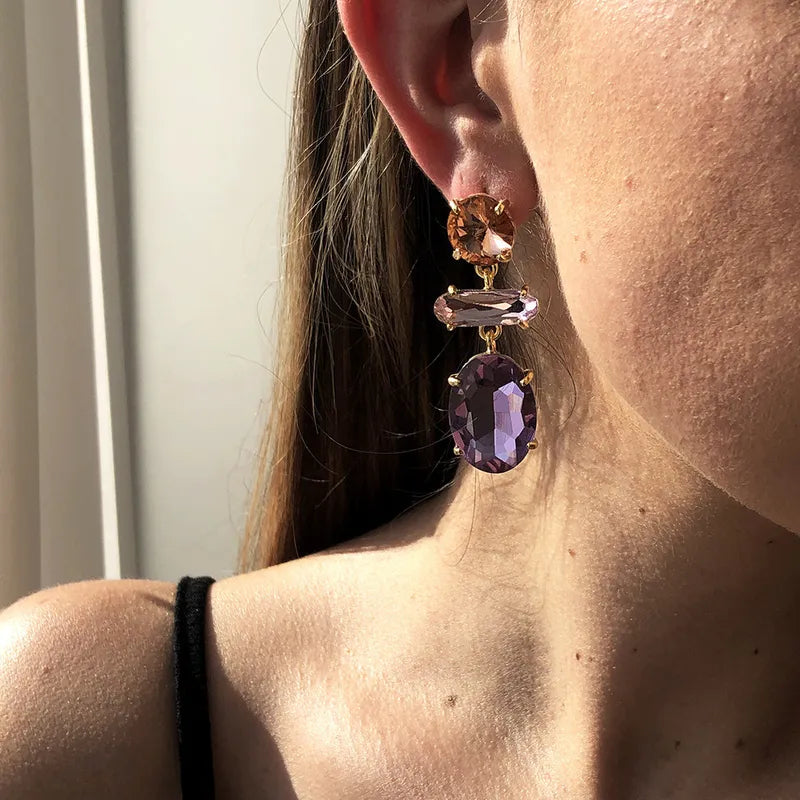 PURPLE STONE EARRINGS