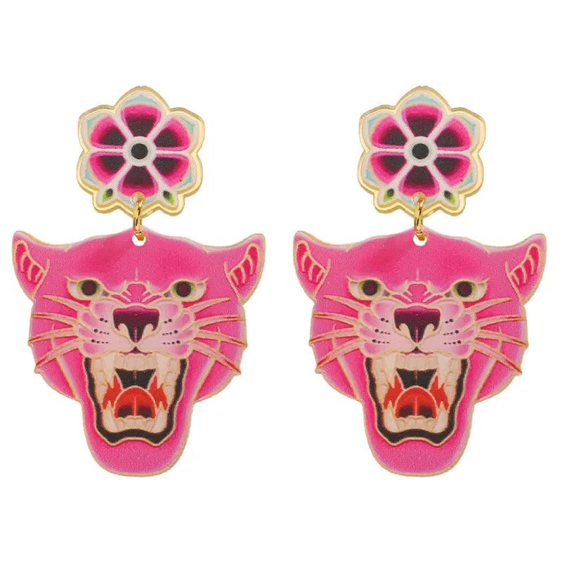 PINK TIGER EARRINGS